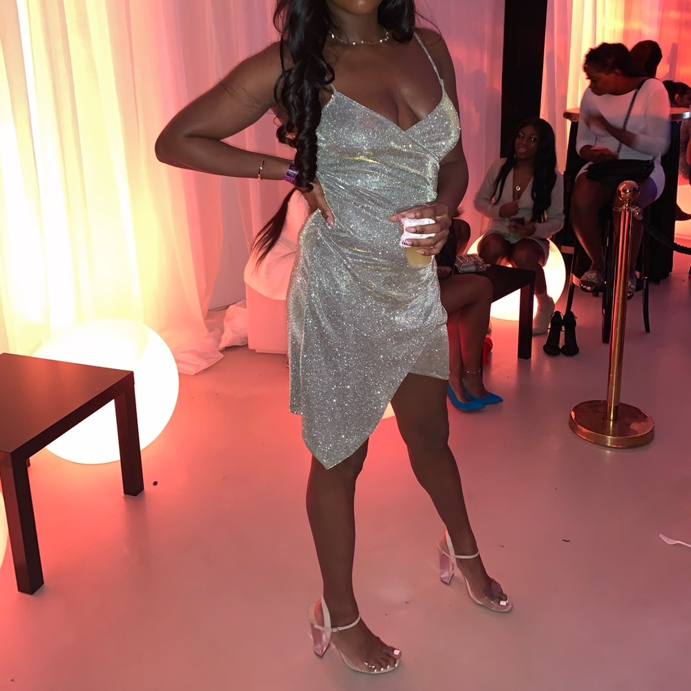 Silver glitter dress